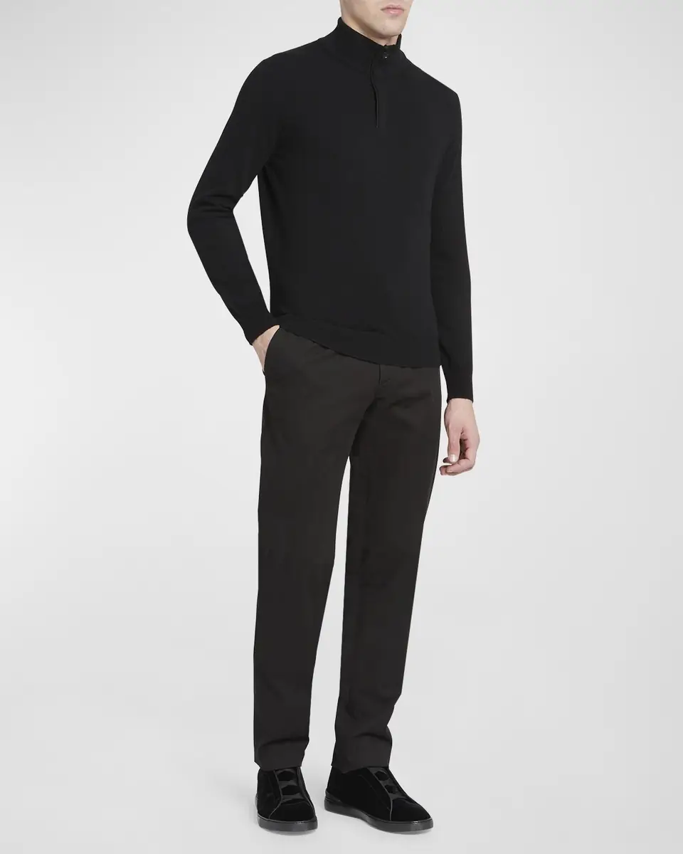 Zegna Men's Cashmere Quarter-Zip Sweater | Thumbnail 2 Zegna Men's Cashmere Quarter-Zip Sweater | Thumbnail 2