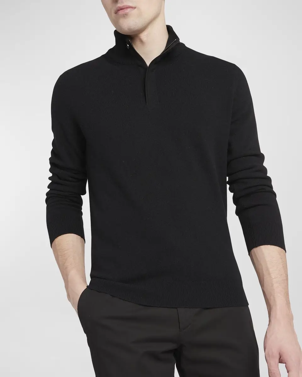 Zegna Men's Cashmere Quarter-Zip Sweater | Thumbnail 7 Zegna Men's Cashmere Quarter-Zip Sweater | Thumbnail 7