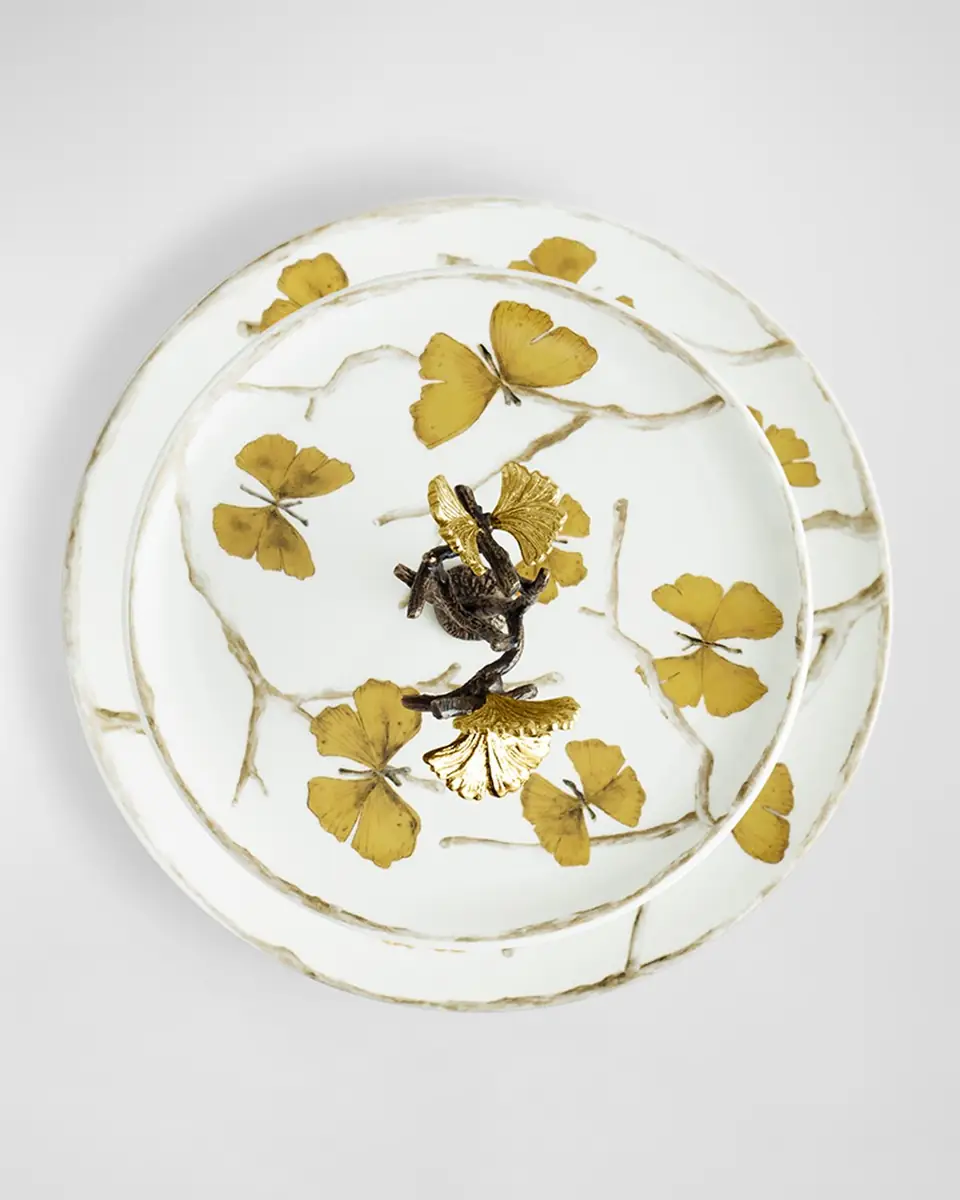 Michael Aram Butterfly Ginkgo 2-Tier Porcelain Etagere | Thumbnail 5