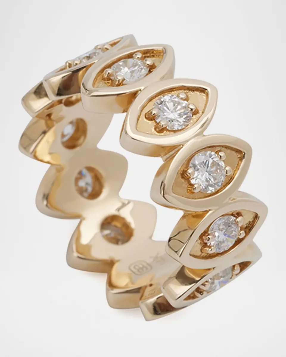 Sydney Evan 14K Yellow Gold and Diamond Marquise Eye Eternity Ring | Thumbnail 3 Sydney Evan 14K Yellow Gold and Diamond Marquise Eye Eternity Ring | Thumbnail 3