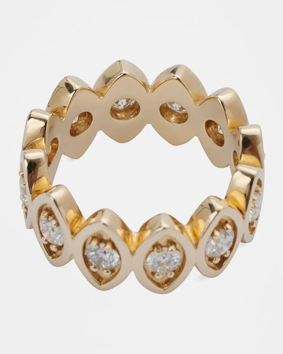 Sydney Evan 14K Yellow Gold and Diamond Marquise Eye Eternity Ring | Thumbnail 4 Sydney Evan 14K Yellow Gold and Diamond Marquise Eye Eternity Ring | Thumbnail 4