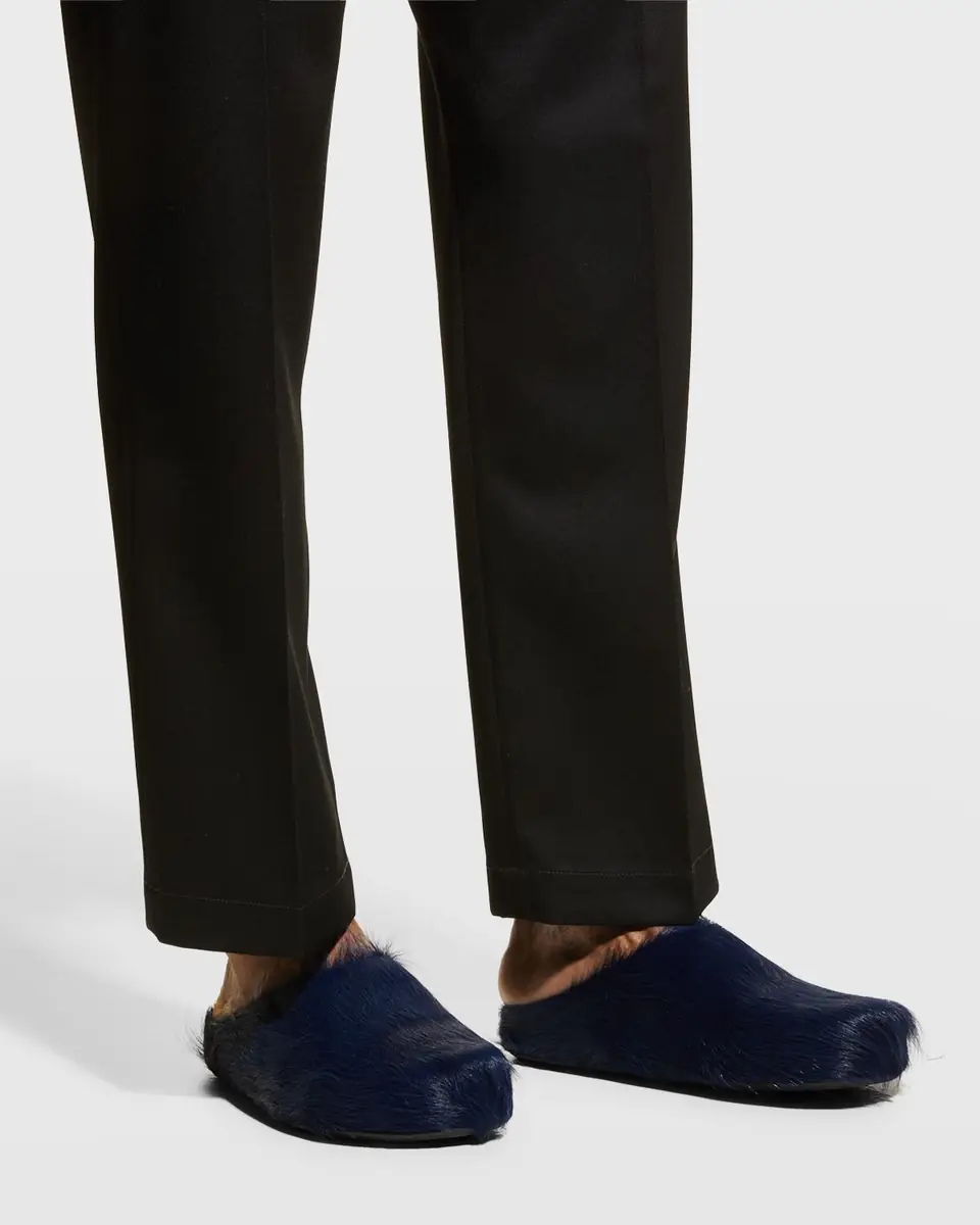 Marni Men's Fussbett Calf Hair Sabot Mules | Thumbnail 3