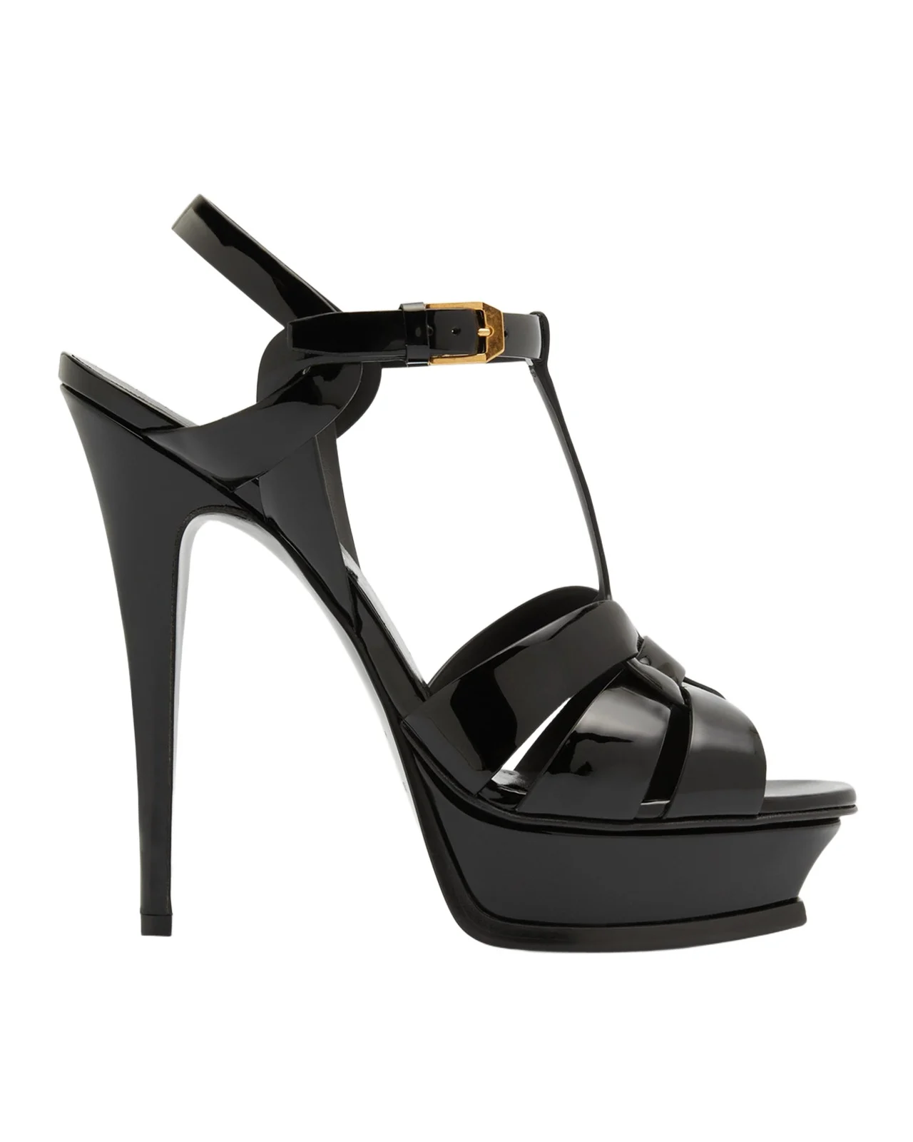 Tribute Patent T-Strap Platform Sandals
