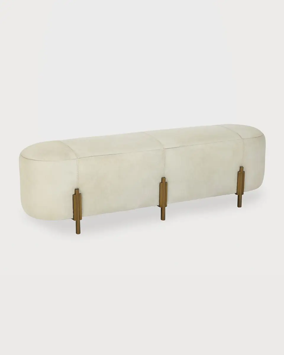 Arteriors Justin Hairhide Bench 62" | Thumbnail 2 Arteriors Justin Hairhide Bench 62" | Thumbnail 2