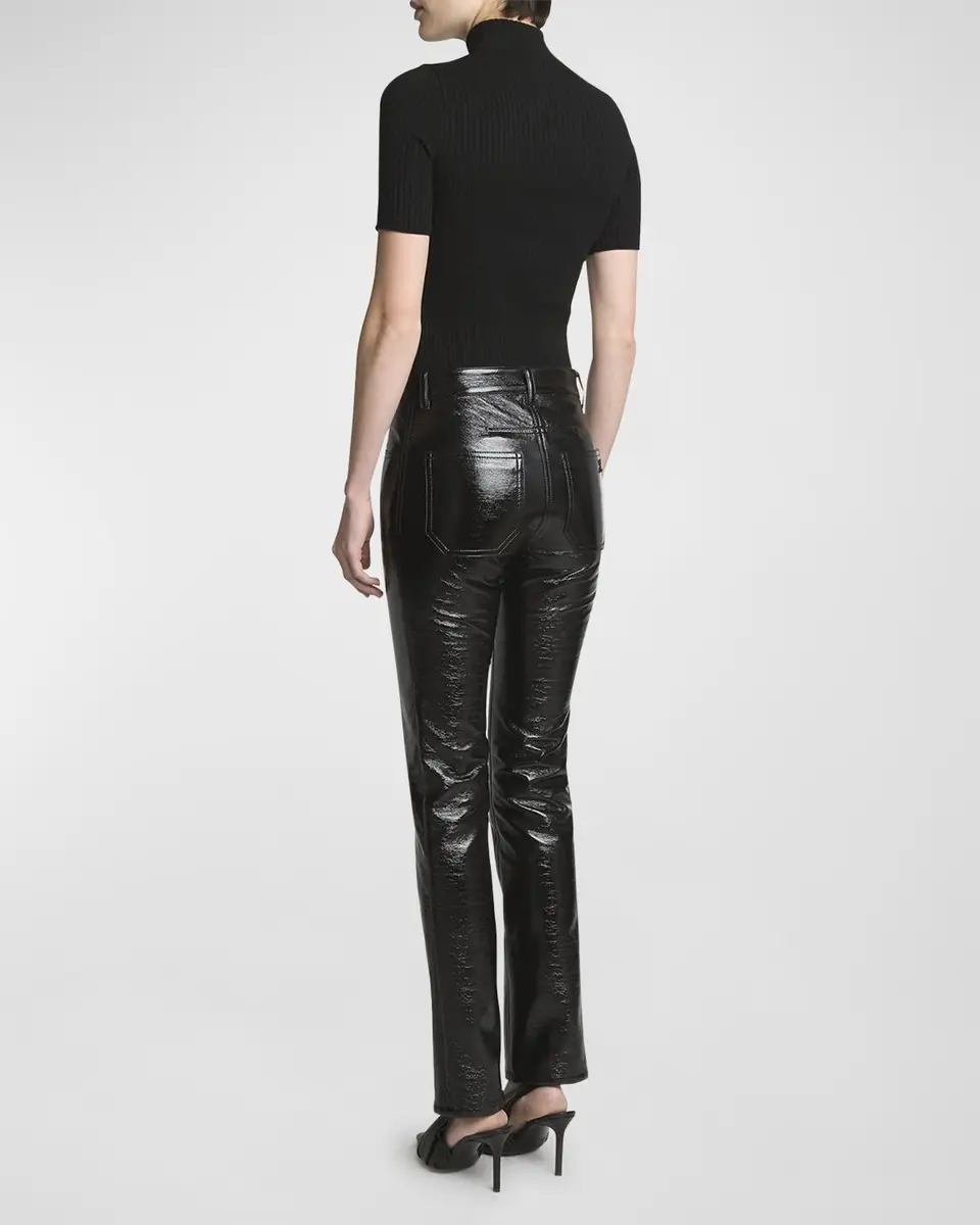 Courrèges Mock-Neck Short-Sleeve Rib Pullover | Thumbnail 4 Courrèges Mock-Neck Short-Sleeve Rib Pullover | Thumbnail 4