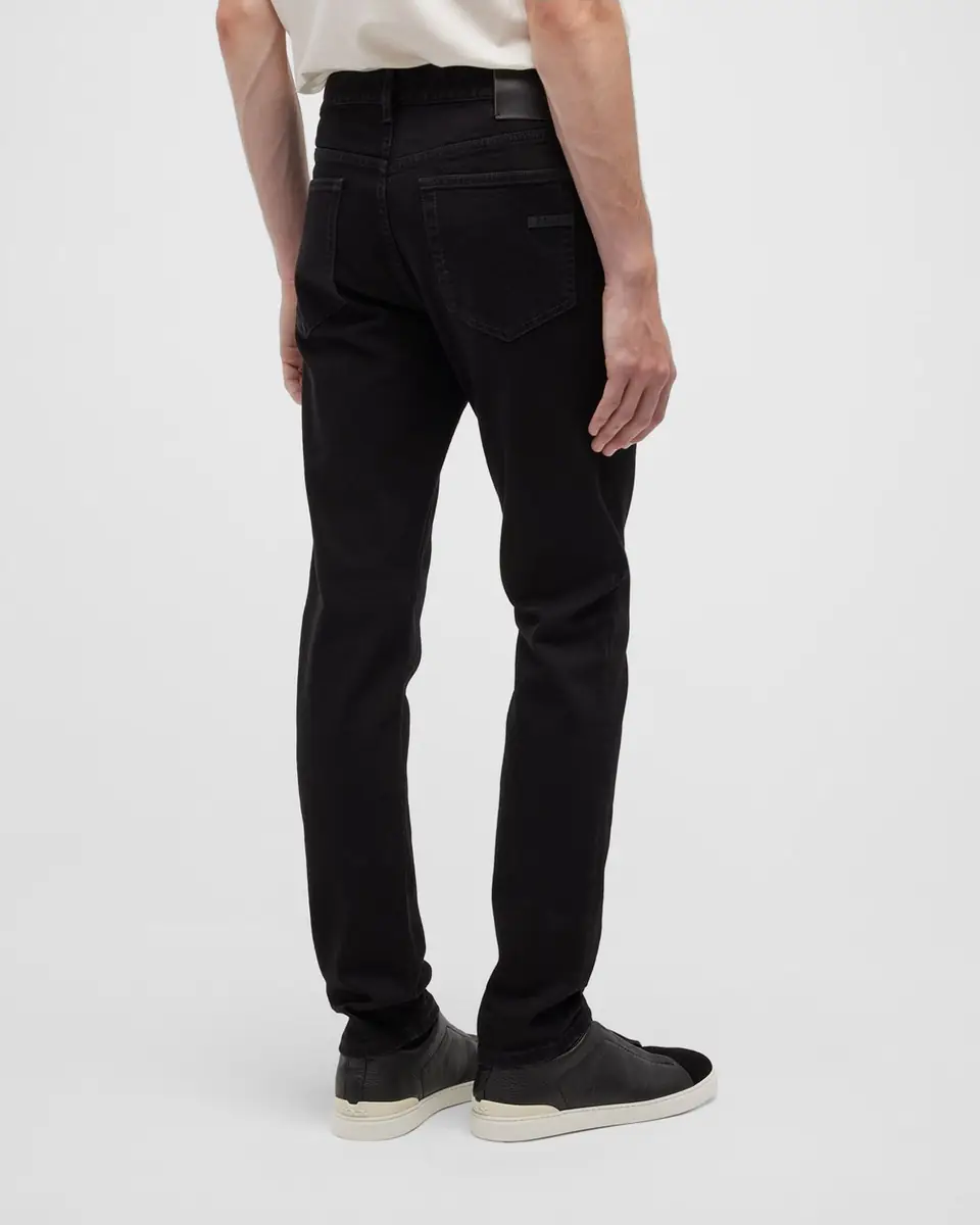 Zegna Men's 5-Pocket Black Wash Denim Jeans | Thumbnail 6 Zegna Men's 5-Pocket Black Wash Denim Jeans | Thumbnail 6