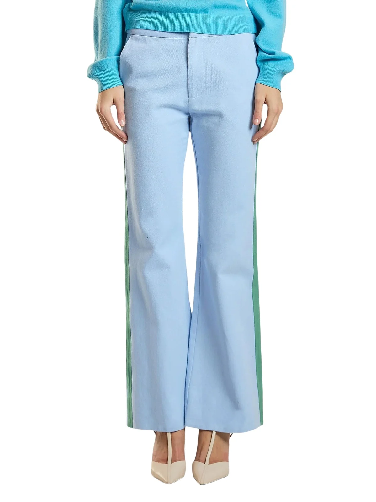 Women's Riley Side-Stripe Cotton Flared Crop Pants
