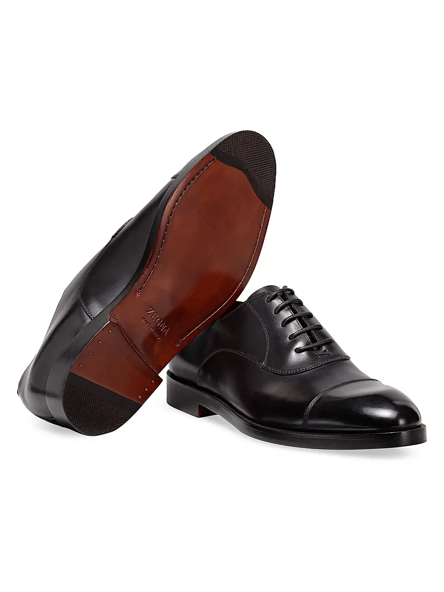 Zegna Men's Leather Torino Oxford Shoes | Thumbnail 2