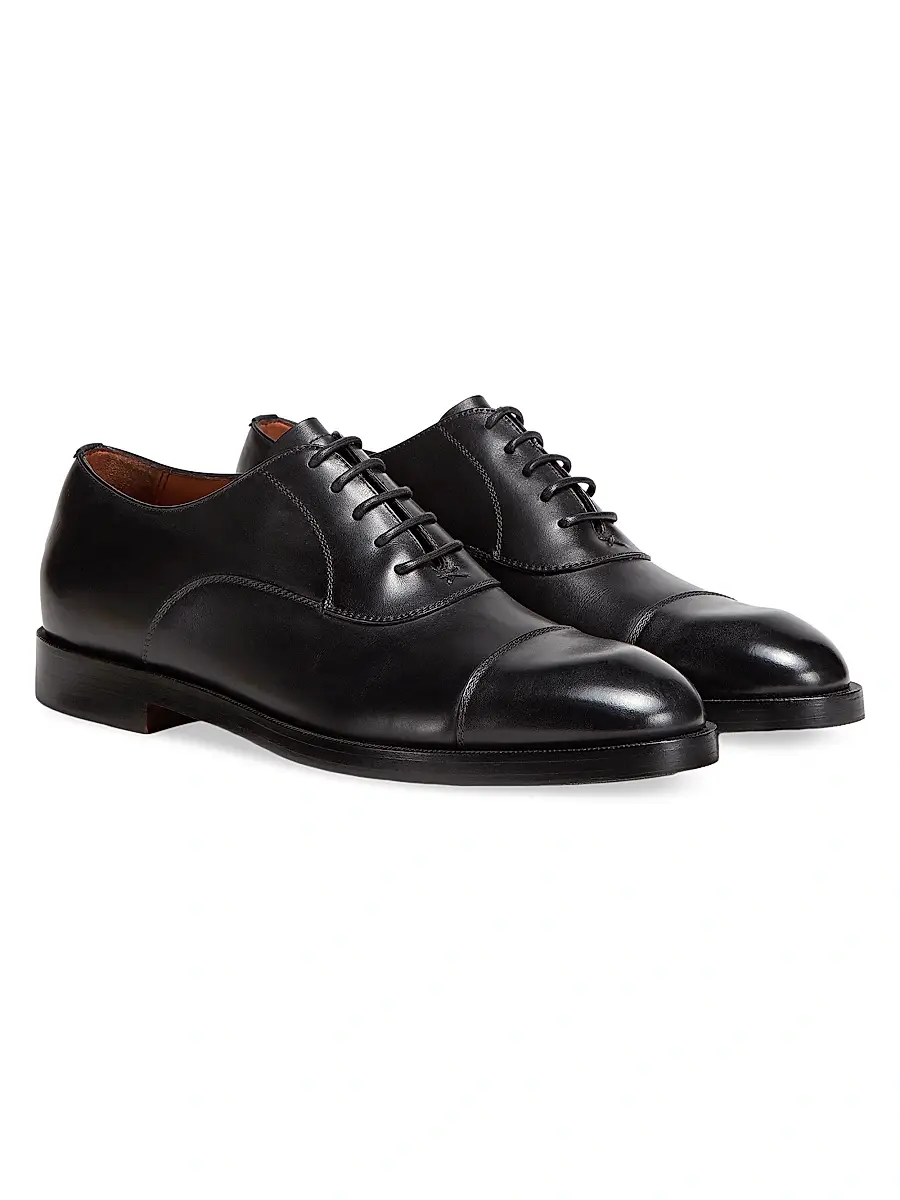 Zegna Men's Leather Torino Oxford Shoes | Thumbnail 3