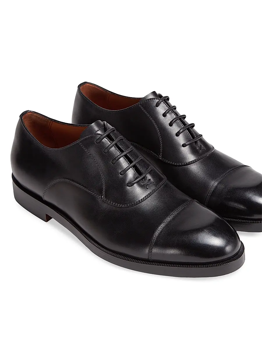 Zegna Men's Leather Torino Oxford Shoes | Thumbnail 4