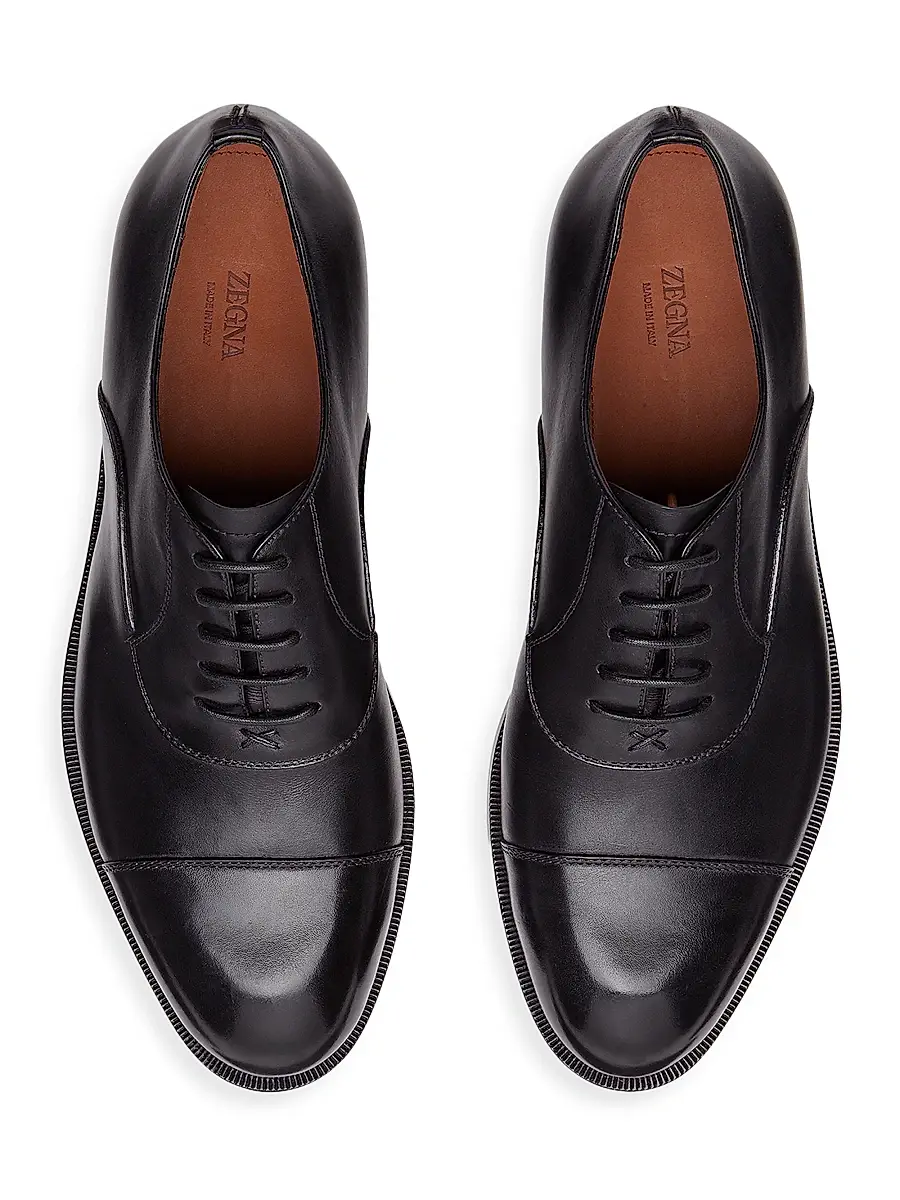 Zegna Men's Leather Torino Oxford Shoes | Thumbnail 5