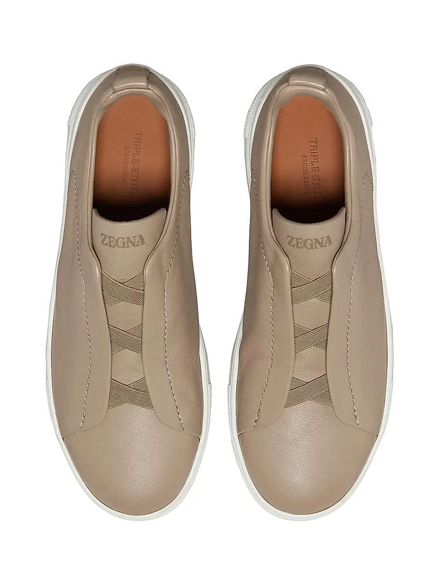 Zegna Men's Secondskin Triple Stitch Sneakers | Thumbnail 3 Zegna Men's Secondskin Triple Stitch Sneakers | Thumbnail 3