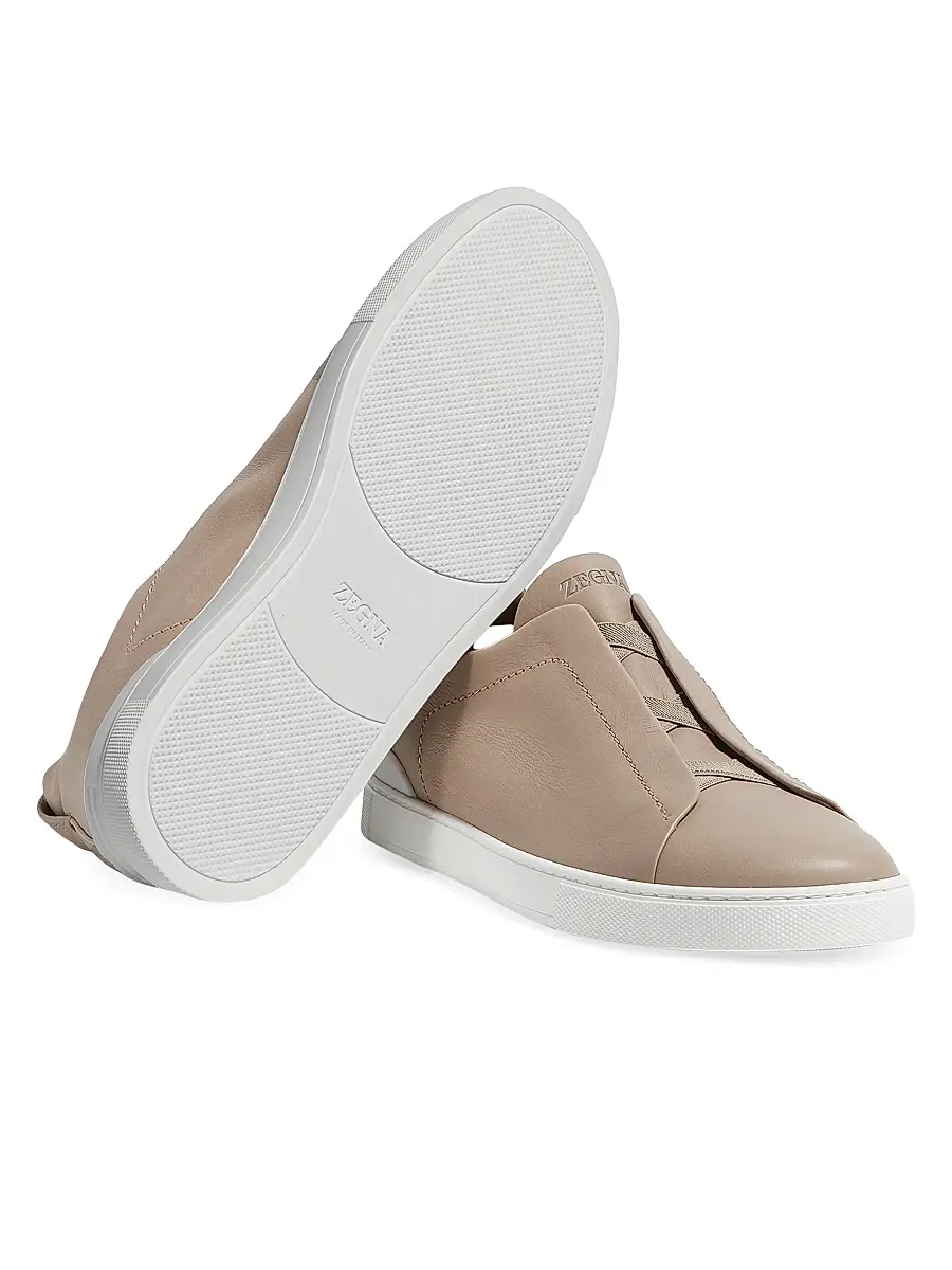 Zegna Men's Secondskin Triple Stitch Sneakers | Thumbnail 4 Zegna Men's Secondskin Triple Stitch Sneakers | Thumbnail 4