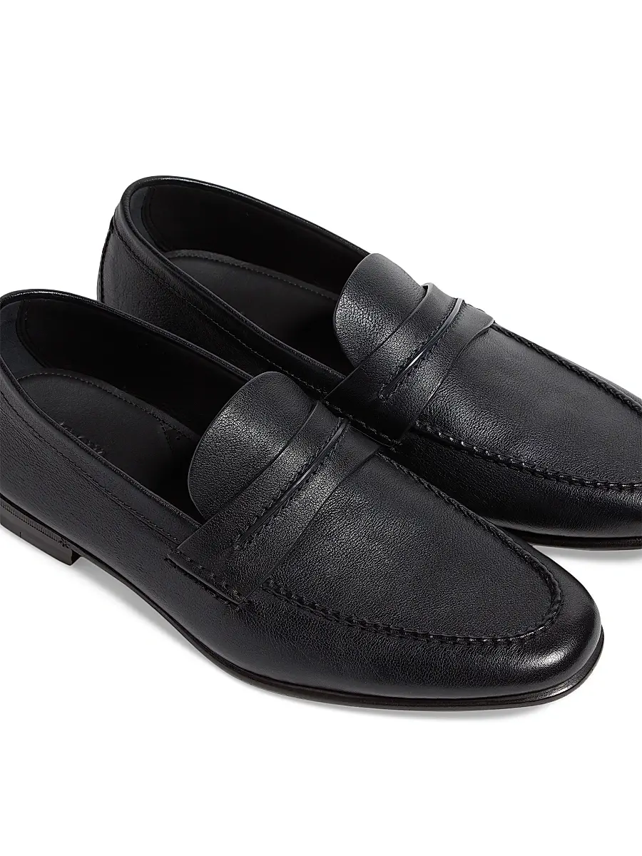 Zegna Men's Natural Grain Leather Mocassin Loafer | Thumbnail 5
