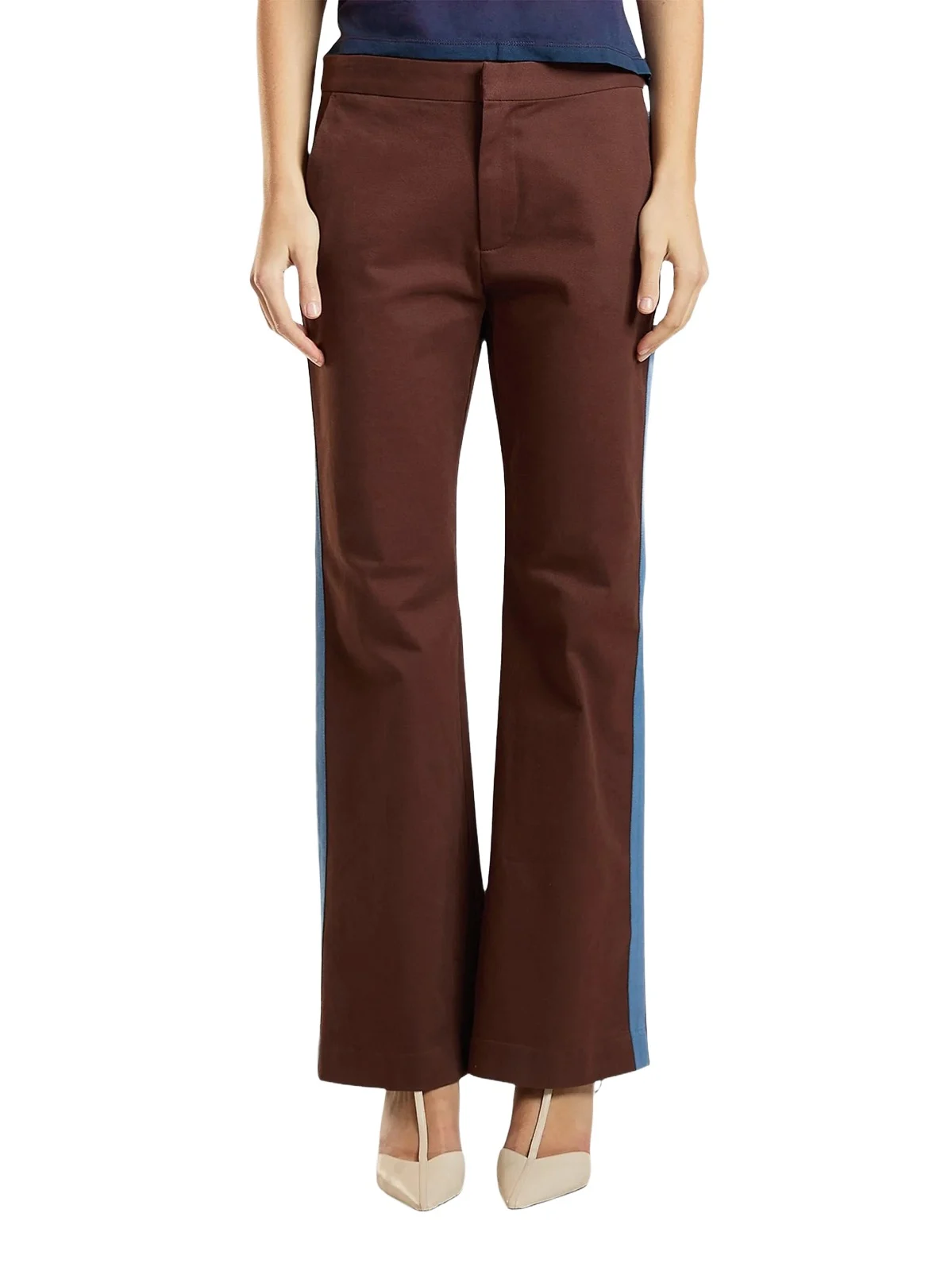 Women's Riley Side-Stripe Cotton Flared Crop Pants Women's Riley Side-Stripe Cotton Flared Crop Pants