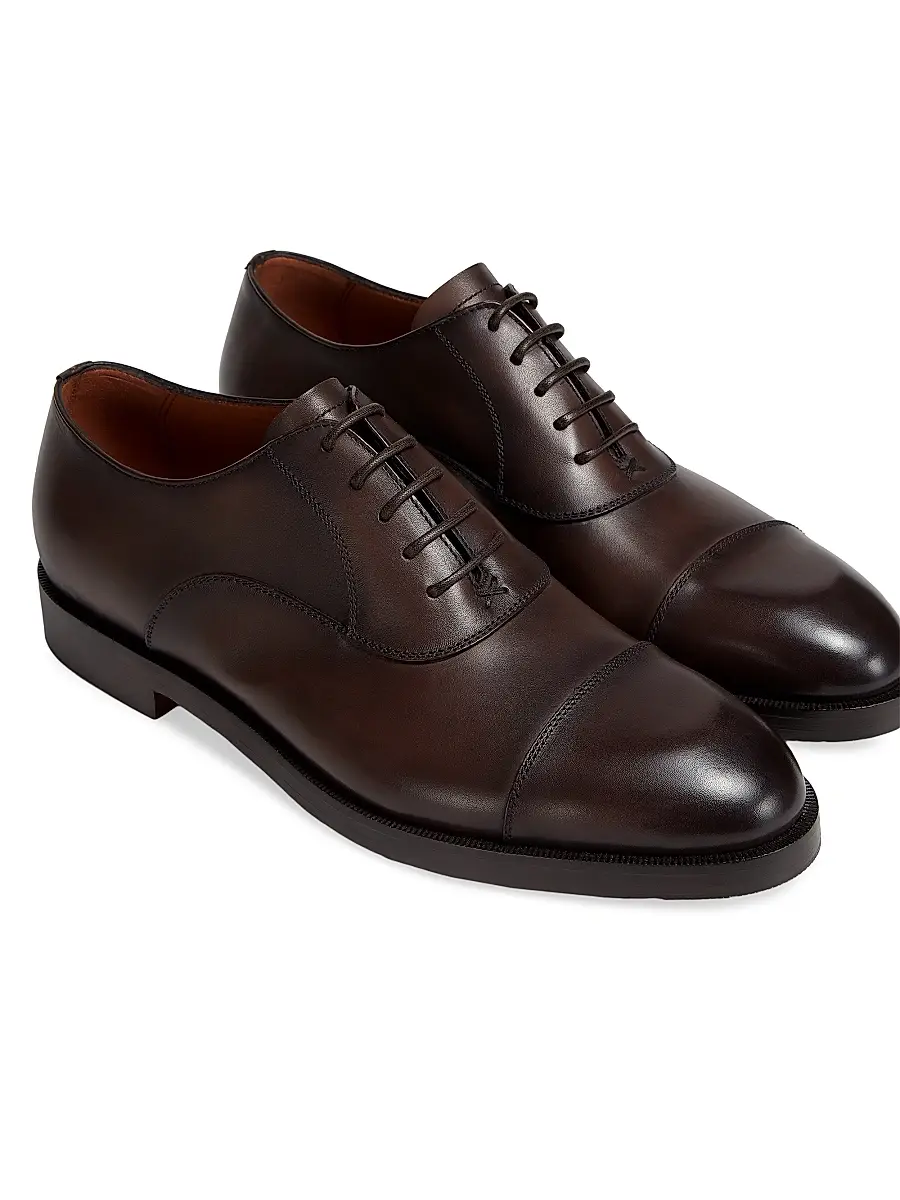 Zegna Men's Leather Torino Oxford Shoes | Thumbnail 4