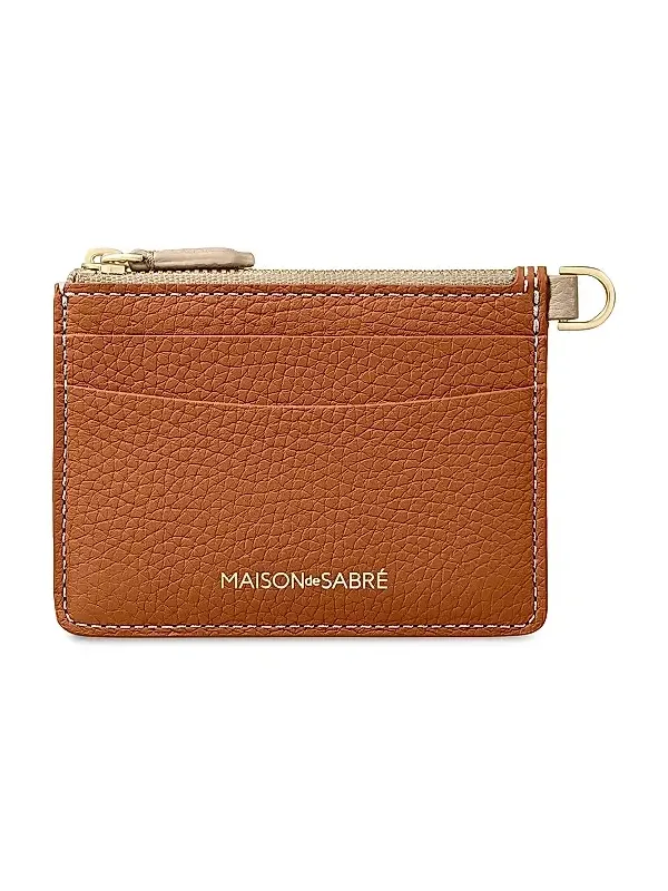 Women's Leather Zipped Card Pouch