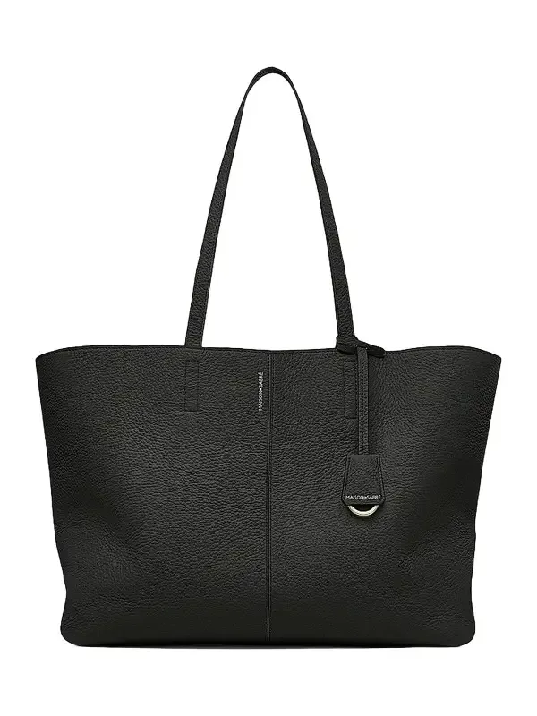 Women's Large Leather Zipped Soft Tote Bag
