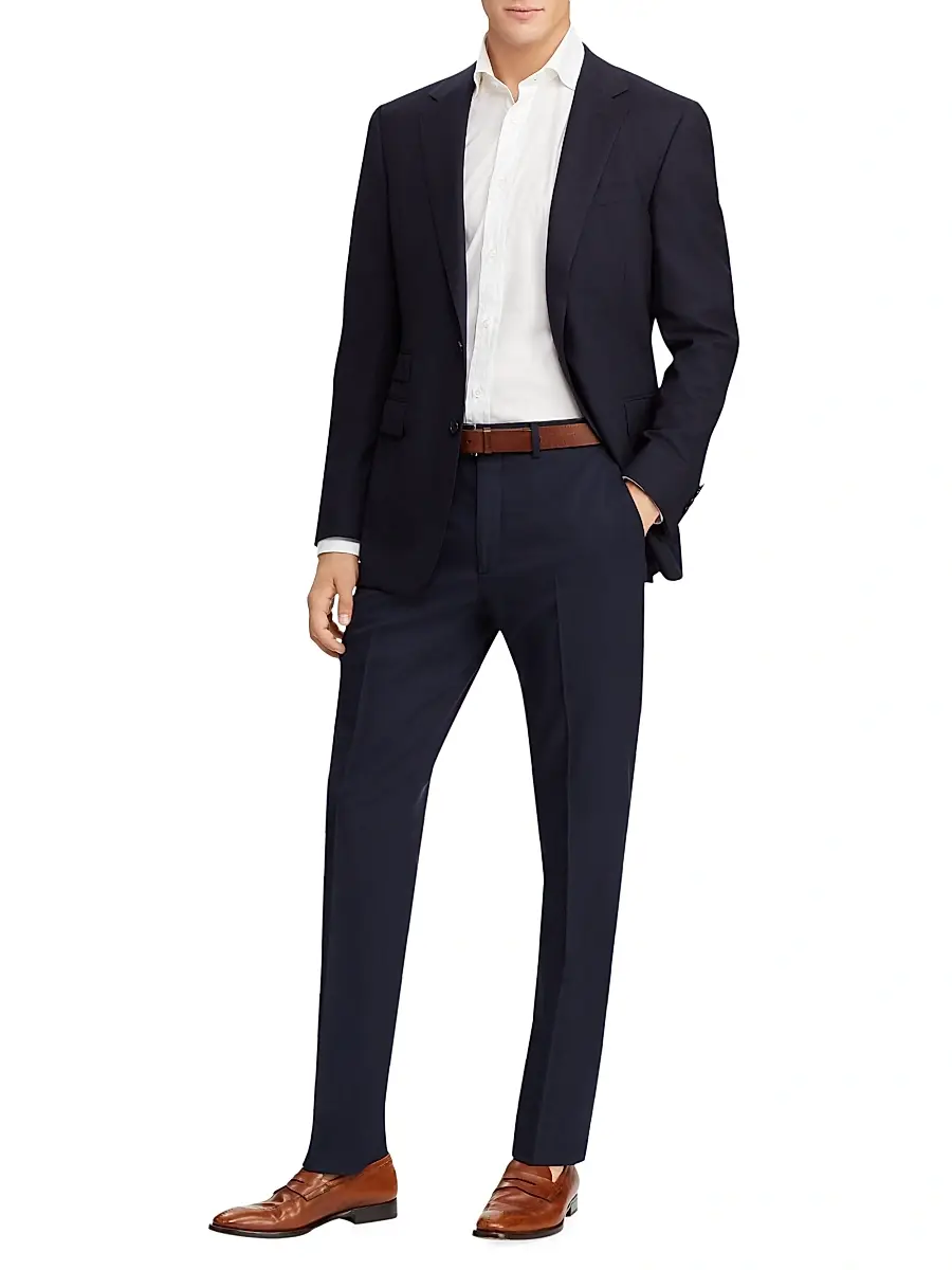 Ralph Lauren Purple Label Men's Gregory Wool Trousers | Thumbnail 2