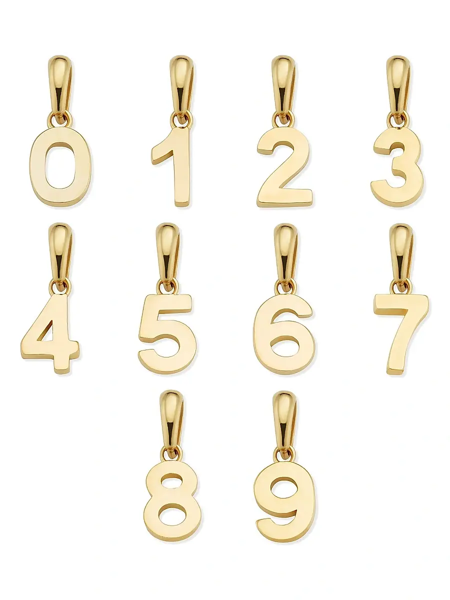 Oradina Women's 14K Yellow Gold My Number Pendant Charm - Number 6 Gold | Thumbnail 2 Oradina Women's 14K Yellow Gold My Number Pendant Charm - Number 6 Gold | Thumbnail 2