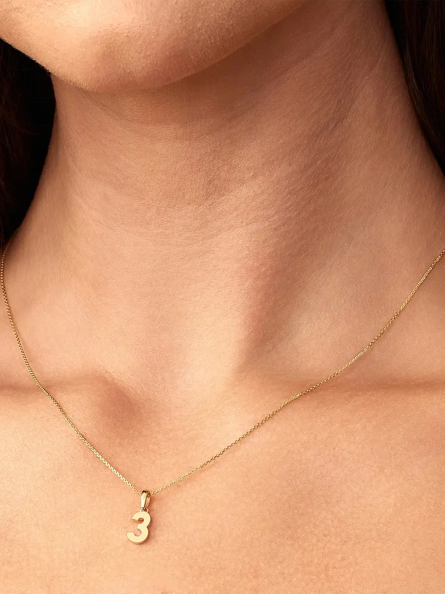Oradina Women's 14K Yellow Gold My Number Pendant Charm - Number 6 Gold | Thumbnail 3 Oradina Women's 14K Yellow Gold My Number Pendant Charm - Number 6 Gold | Thumbnail 3