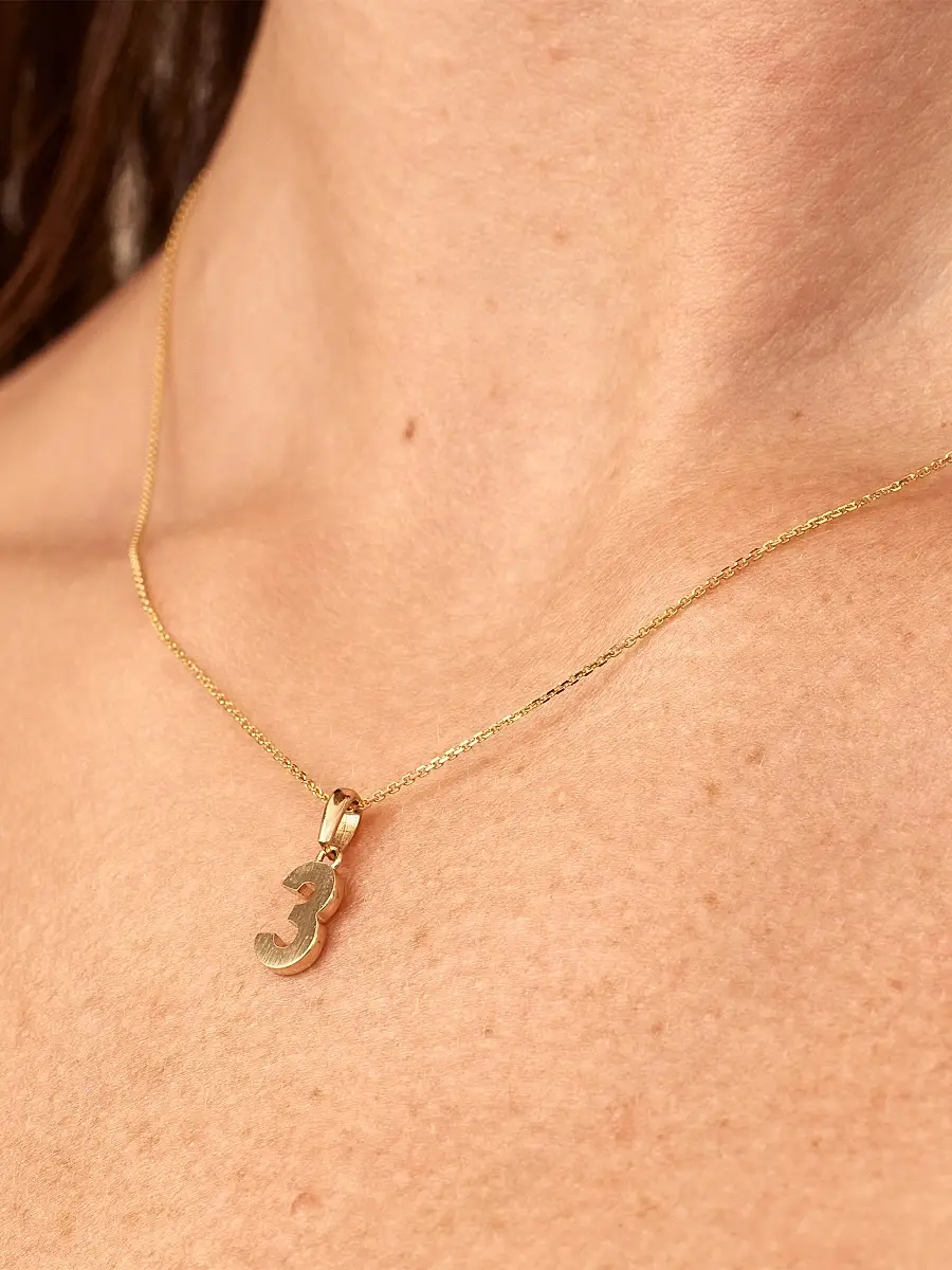 Oradina Women's 14K Yellow Gold My Number Pendant Charm - Number 6 Gold | Thumbnail 4 Oradina Women's 14K Yellow Gold My Number Pendant Charm - Number 6 Gold | Thumbnail 4