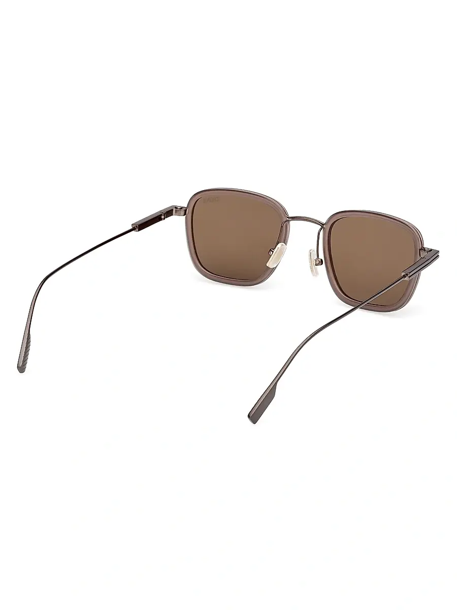 Zegna Men's 47MM Geometric Sunglasses | Thumbnail 6 Zegna Men's 47MM Geometric Sunglasses | Thumbnail 6