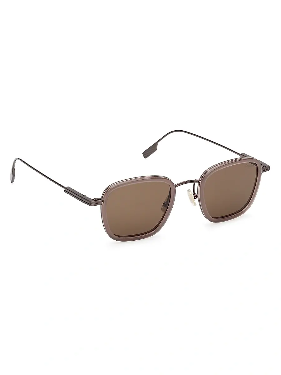 Zegna Men's 47MM Geometric Sunglasses | Thumbnail 8 Zegna Men's 47MM Geometric Sunglasses | Thumbnail 8