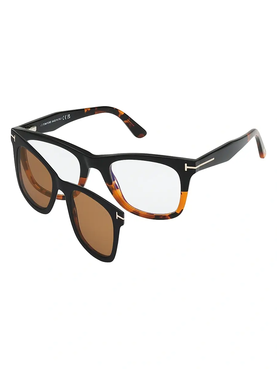 Tom Ford Men's 50MM Square Sunglasses - Black Havana Dark Brown | Image 1 Tom Ford Men's 50MM Square Sunglasses - Black Havana Dark Brown | Image 1