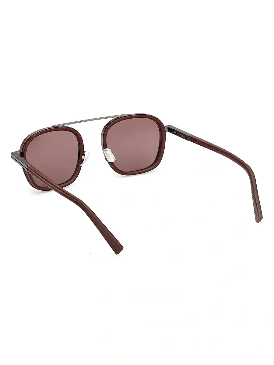 Zegna Men's 51MM Geometric Sunglasses | Thumbnail 4 Zegna Men's 51MM Geometric Sunglasses | Thumbnail 4