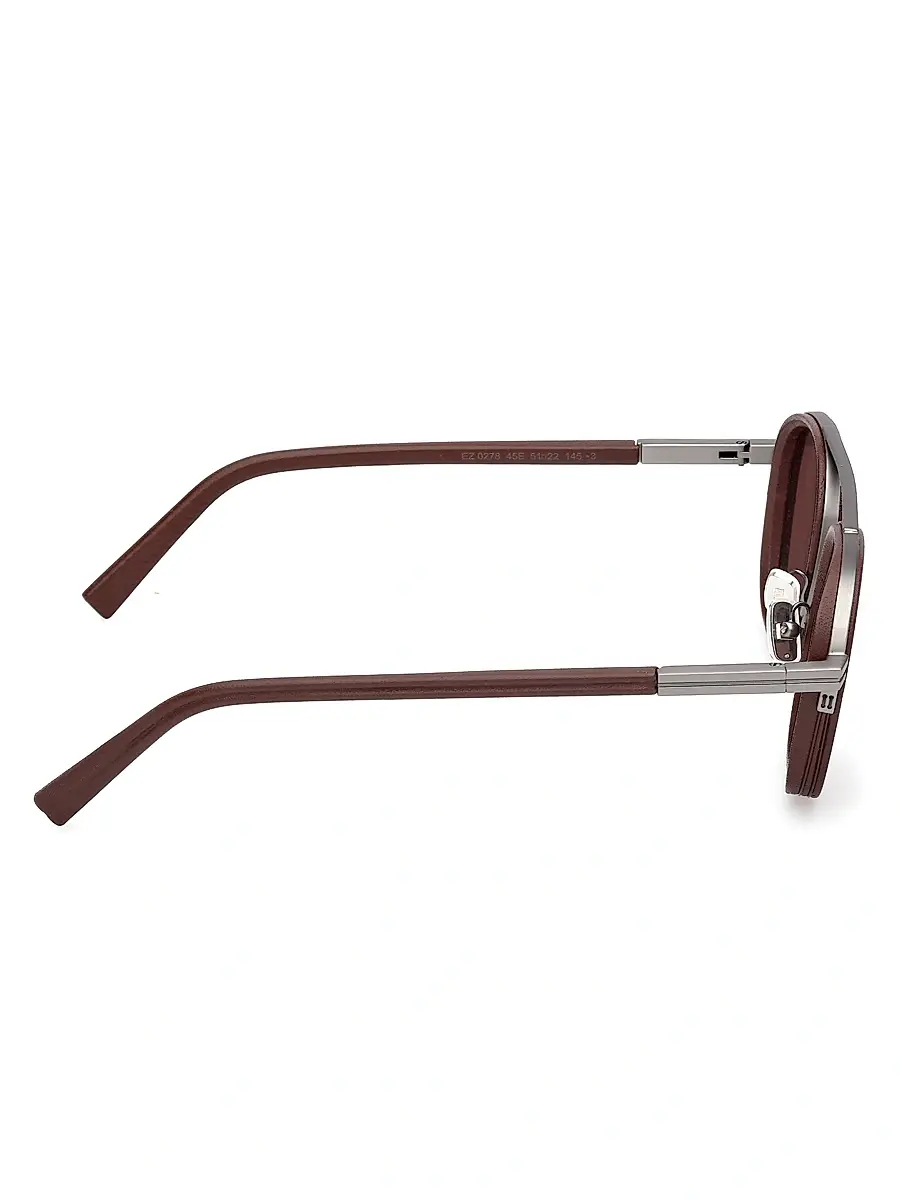Zegna Men's 51MM Geometric Sunglasses | Thumbnail 7 Zegna Men's 51MM Geometric Sunglasses | Thumbnail 7