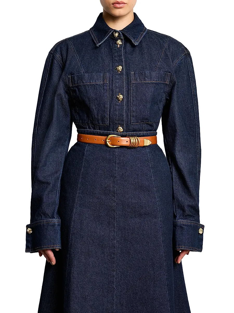 Déhanche Women's Hollyhock Leather D-Ring Belt | Thumbnail 2