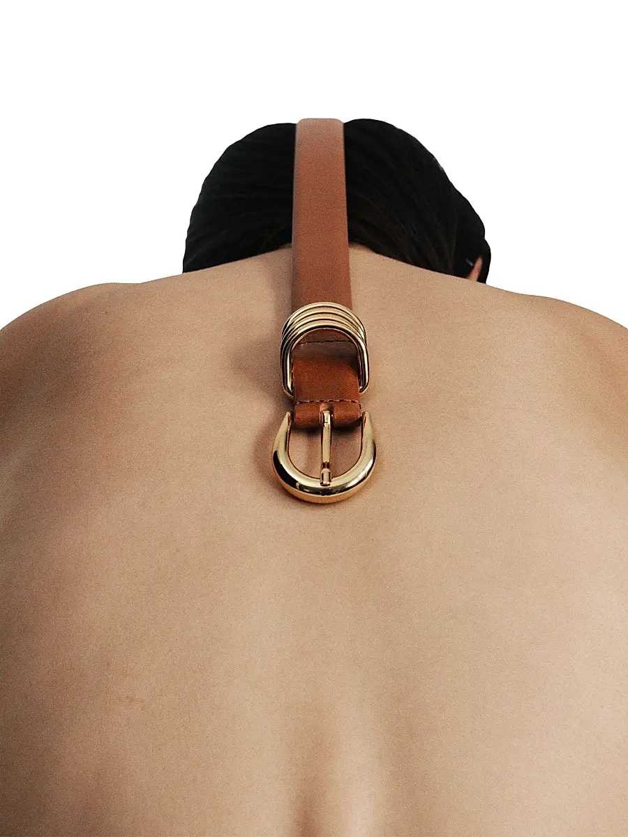 Déhanche Women's Hollyhock Leather D-Ring Belt | Thumbnail 9