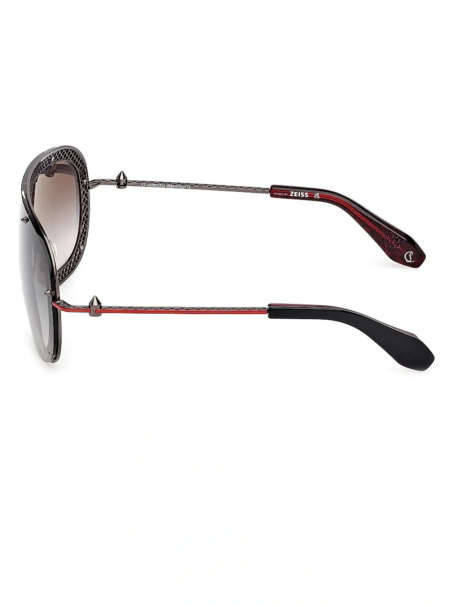 Christian Louboutin Men's Aviator Sunglasses - Black Red Black | Thumbnail 3 Christian Louboutin Men's Aviator Sunglasses - Black Red Black | Thumbnail 3