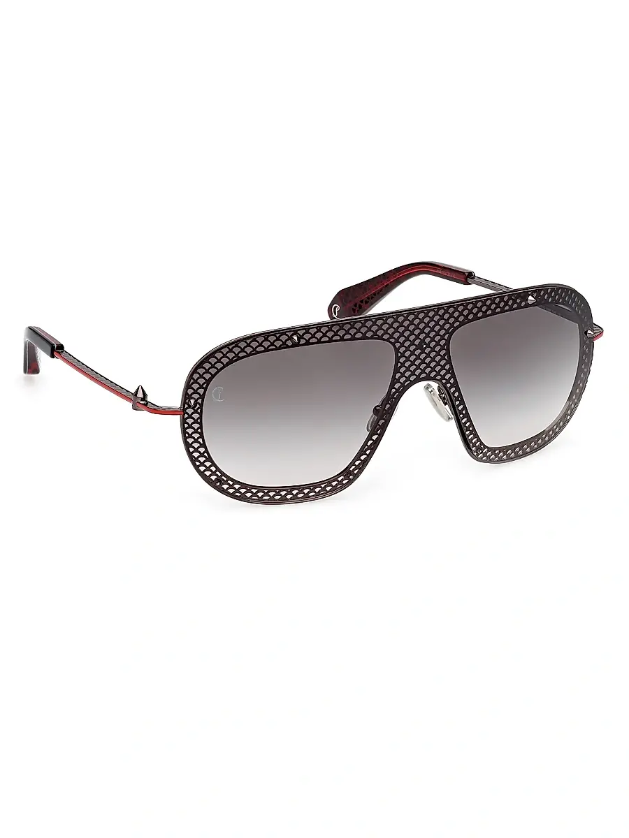 Christian Louboutin Men's Aviator Sunglasses - Black Red Black | Thumbnail 8 Christian Louboutin Men's Aviator Sunglasses - Black Red Black | Thumbnail 8