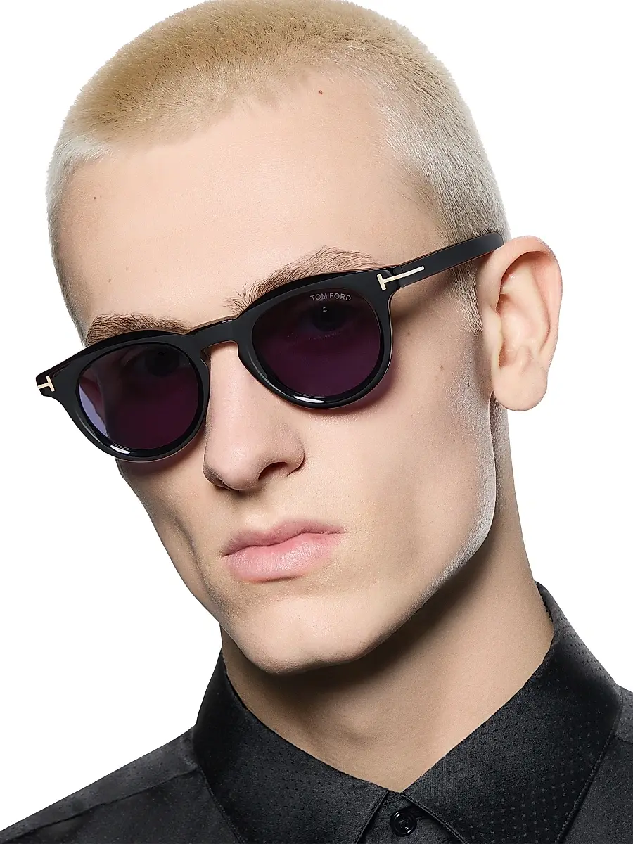 Tom Ford Men's Icon 47MM Round Sunglasses | Thumbnail 6 Tom Ford Men's Icon 47MM Round Sunglasses | Thumbnail 6
