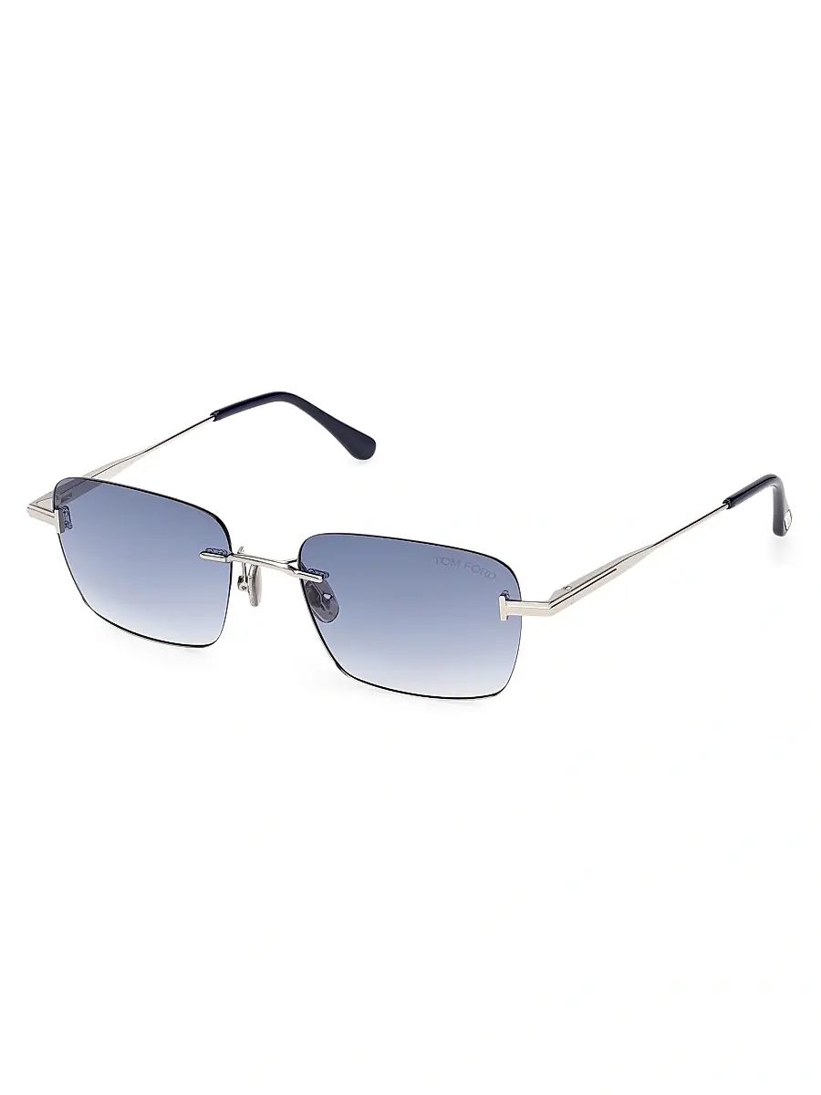 Tom Ford Men's Jake-02 54MM Rimless Rectangular Sunglasses