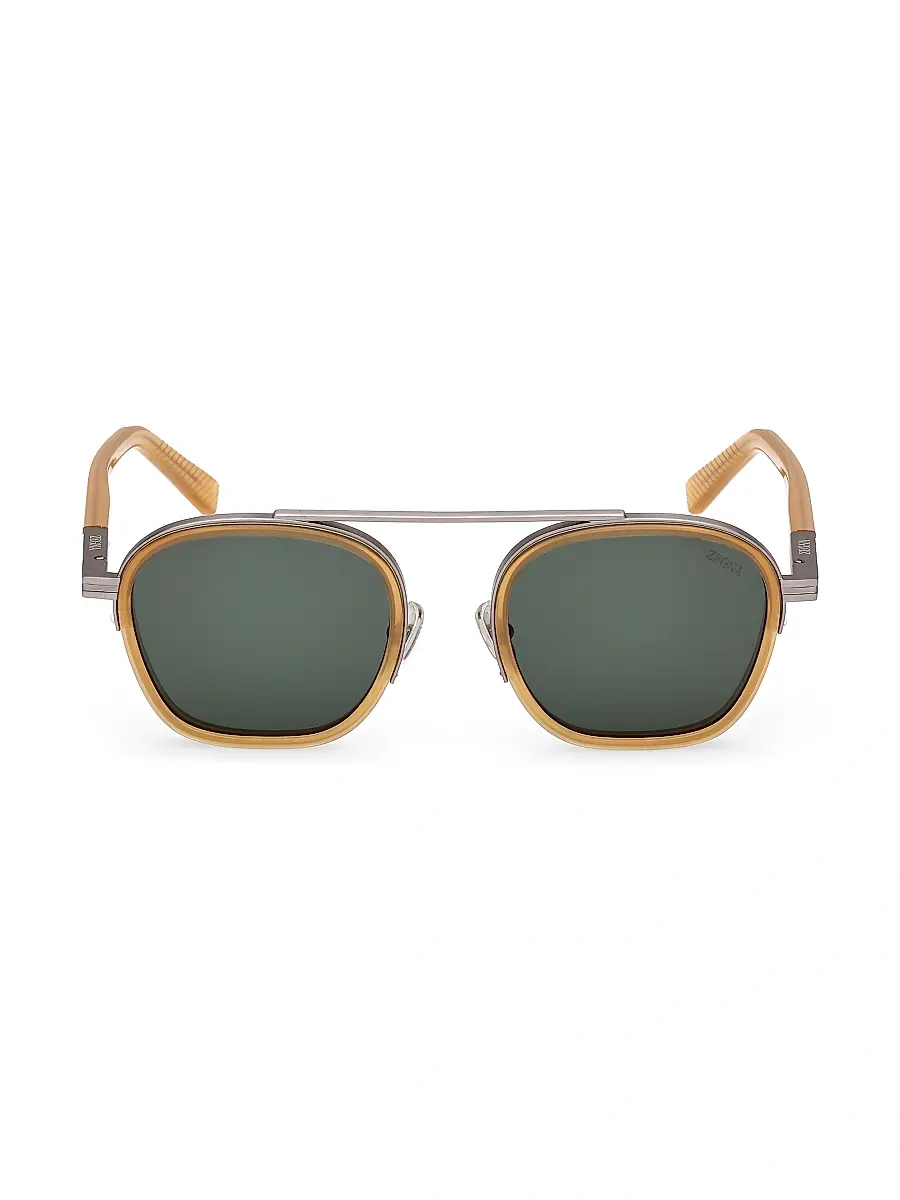 Zegna Men's 51MM Oval Sunglasses | Thumbnail 2 Zegna Men's 51MM Oval Sunglasses | Thumbnail 2