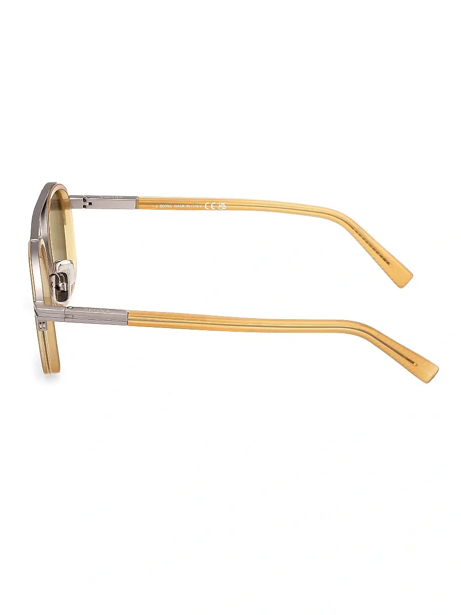 Zegna Men's 51MM Oval Sunglasses | Thumbnail 3 Zegna Men's 51MM Oval Sunglasses | Thumbnail 3
