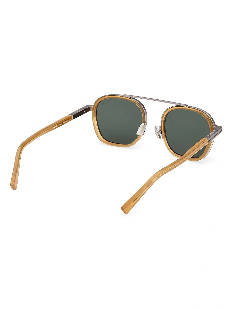Zegna Men's 51MM Oval Sunglasses | Thumbnail 6 Zegna Men's 51MM Oval Sunglasses | Thumbnail 6