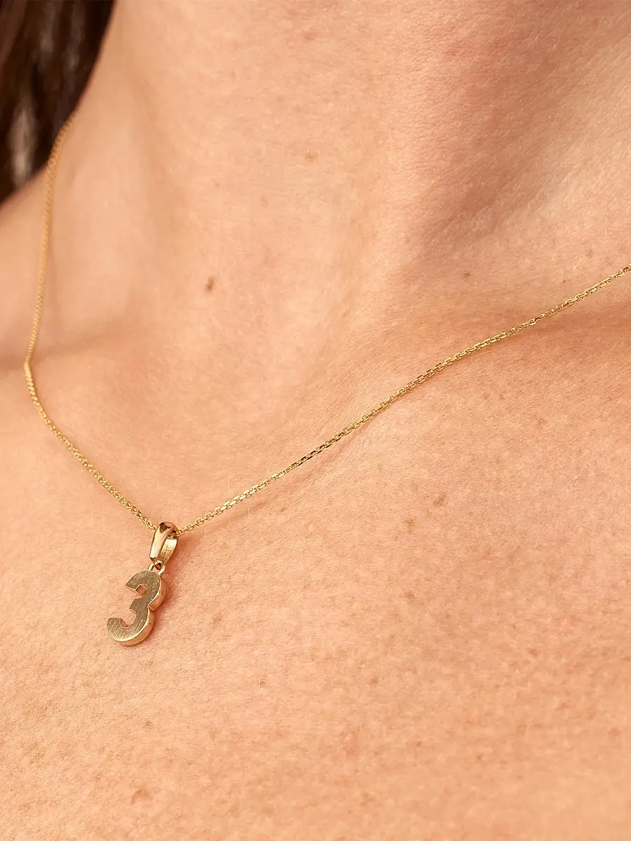 Oradina Women's 14K Yellow Gold My Number Pendant Charm - Number 8 Gold | Thumbnail 4 Oradina Women's 14K Yellow Gold My Number Pendant Charm - Number 8 Gold | Thumbnail 4