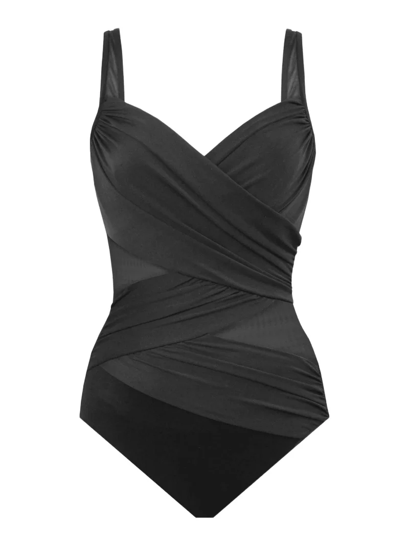Miraclesuit Swim Women's Network Madero Ruched Criss Cross One-Piece Swimsuit