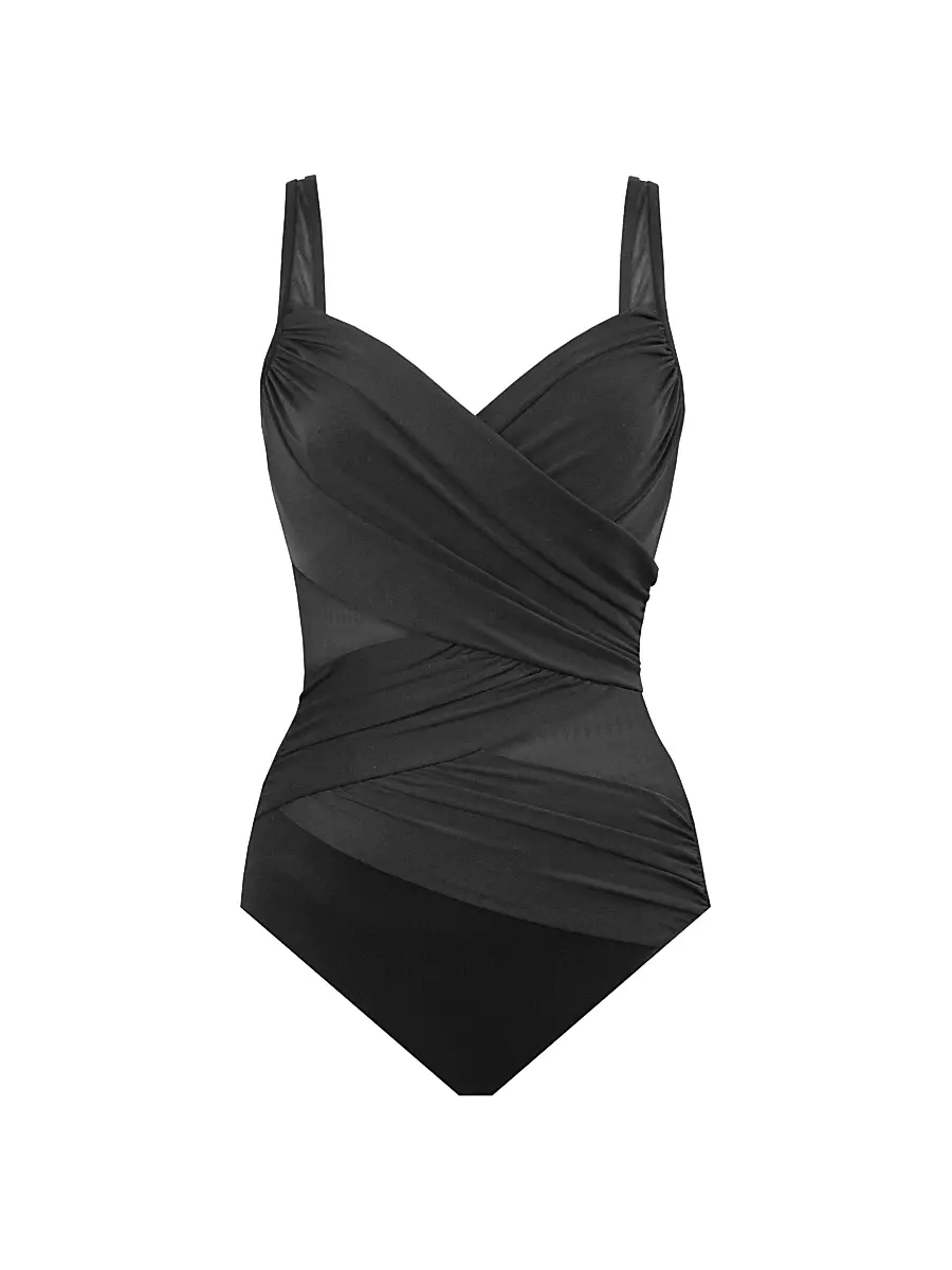 Miraclesuit Swim Women's Network Madero Ruched Criss Cross One-Piece Swimsuit