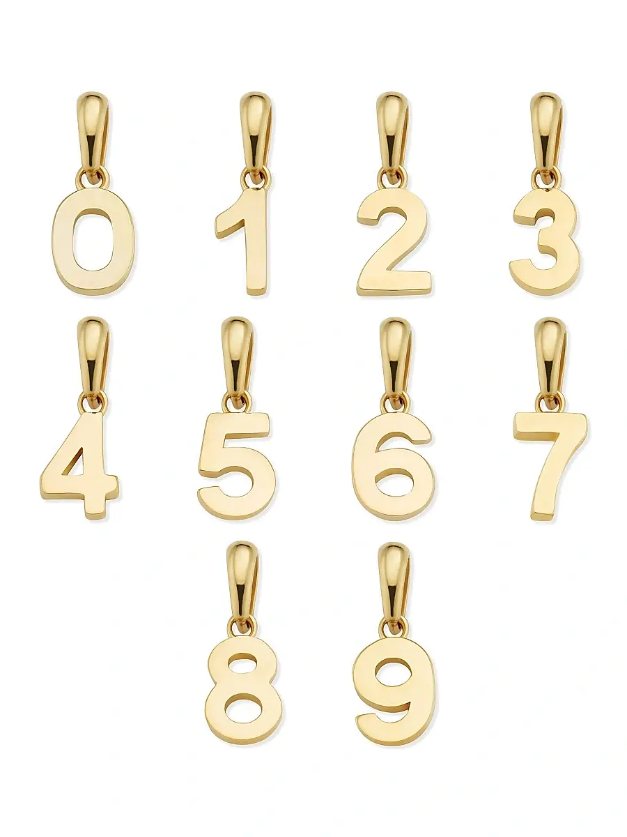 Oradina Women's 14K Yellow Gold My Number Pendant Charm - Number 5 Gold | Thumbnail 2