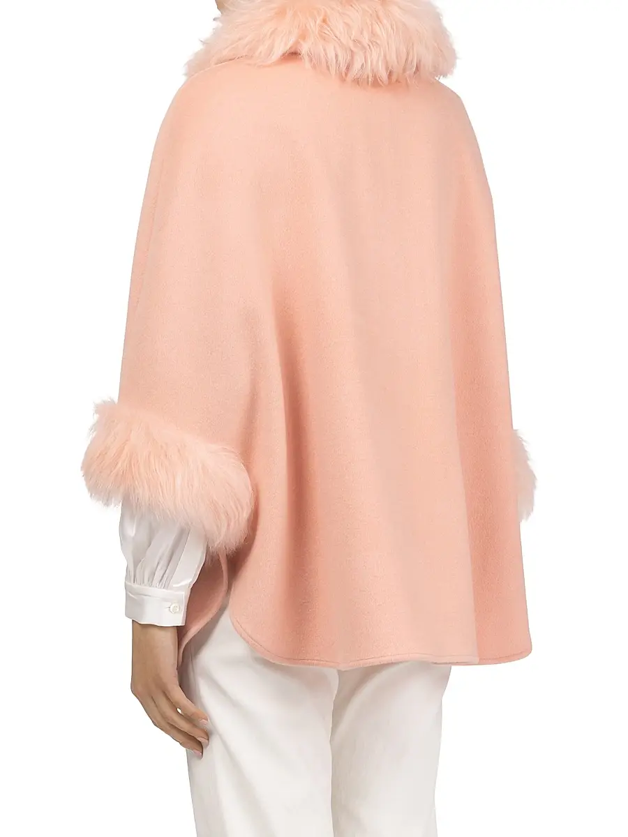 Gorski Women's Select Wool Coats with Select Lamb Collar and Cuffs - Light Pink | Thumbnail 4 Gorski Women's Select Wool Coats with Select Lamb Collar and Cuffs - Light Pink | Thumbnail 4