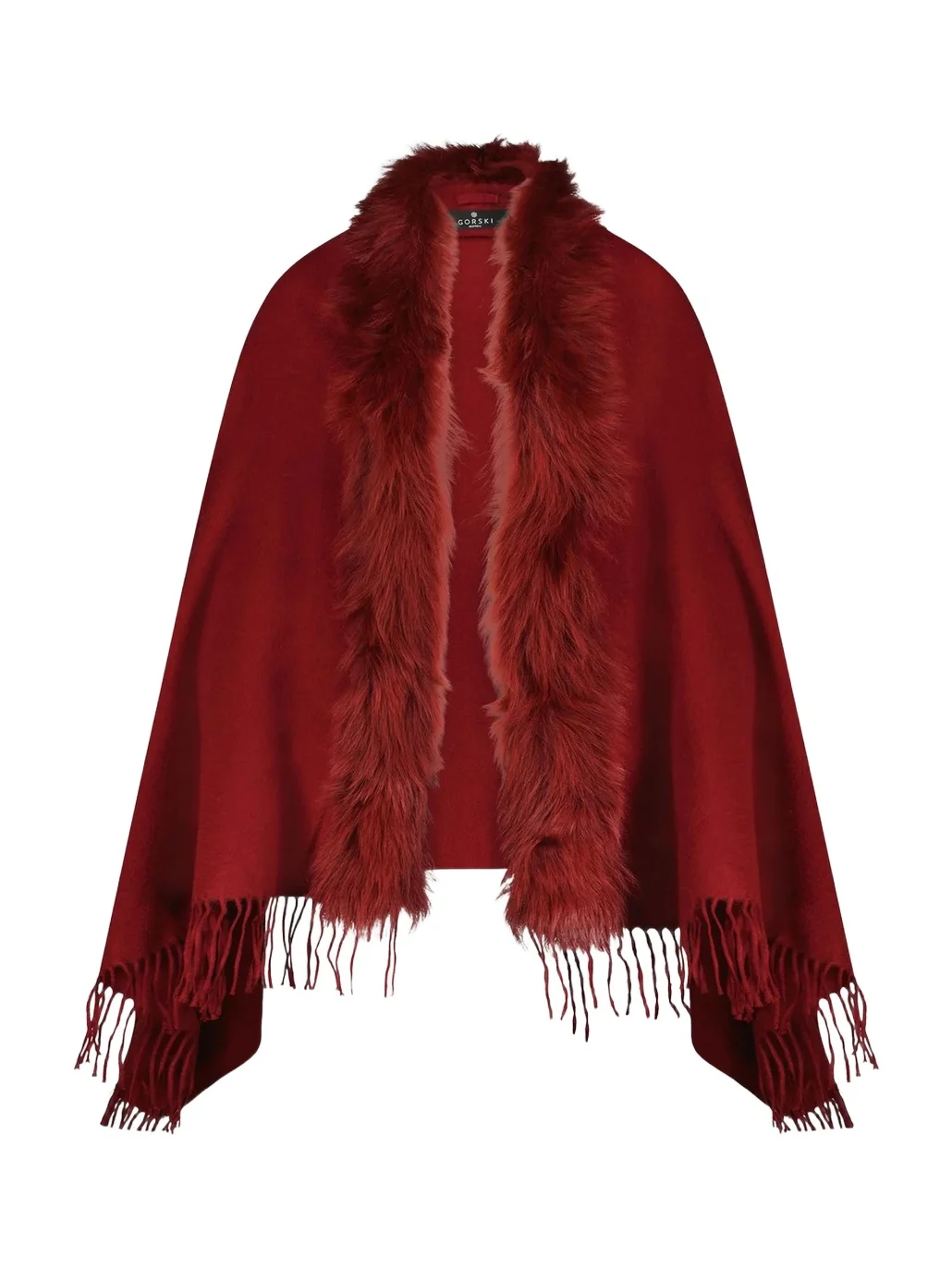 Women's Cashmere Stole with Toscana Lamb Trim Women's Cashmere Stole with Toscana Lamb Trim