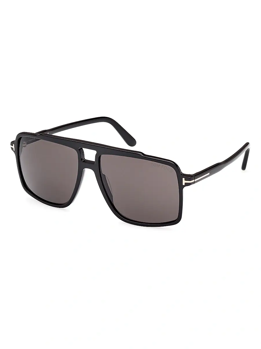 Tom Ford Men's Kemp 59MM Acetate Sunglasses - Black Black | Image 1 Tom Ford Men's Kemp 59MM Acetate Sunglasses - Black Black | Image 1