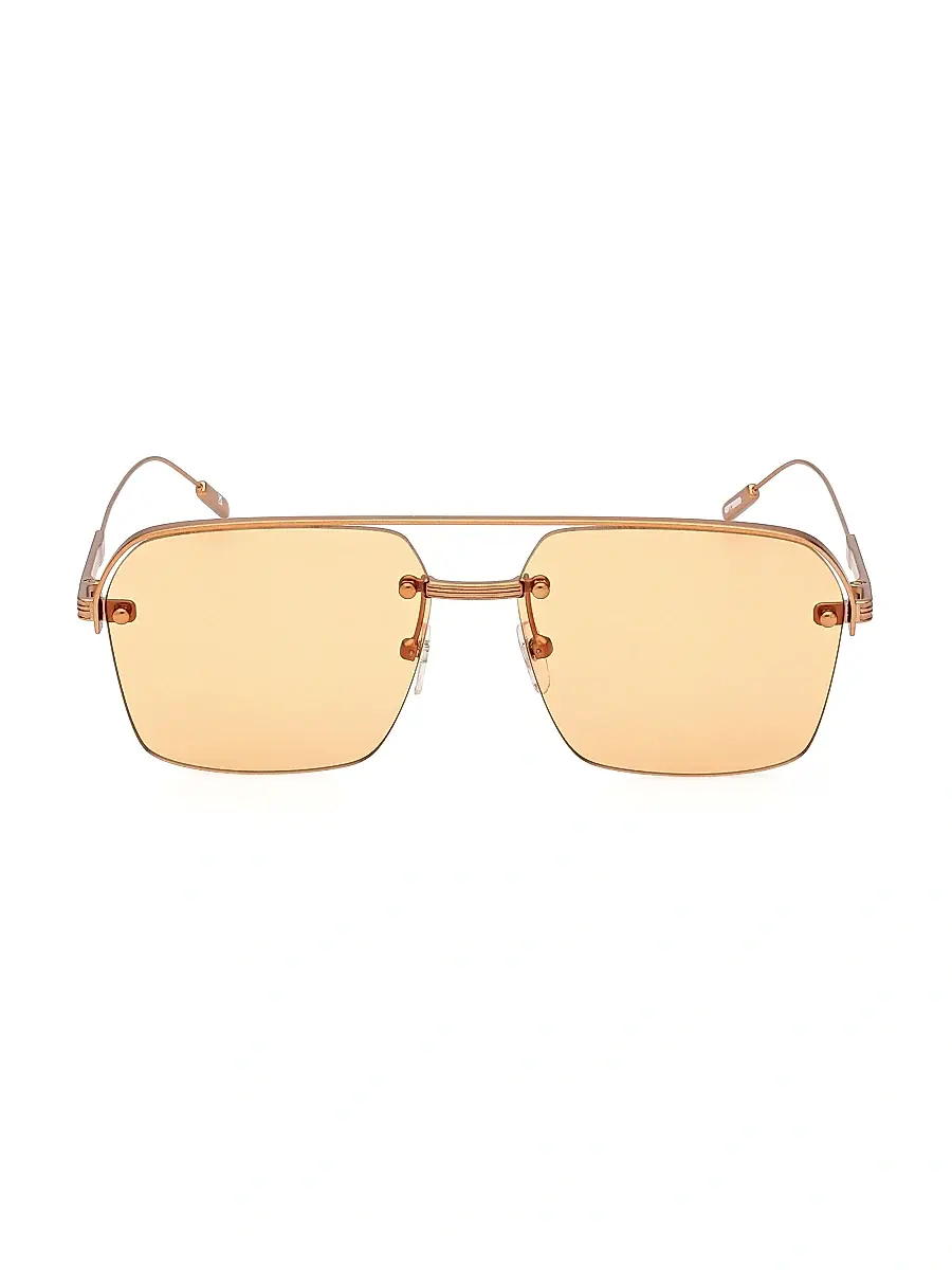 Zegna Men's 57MM Plastic Aviator Sunglasses | Thumbnail 2
