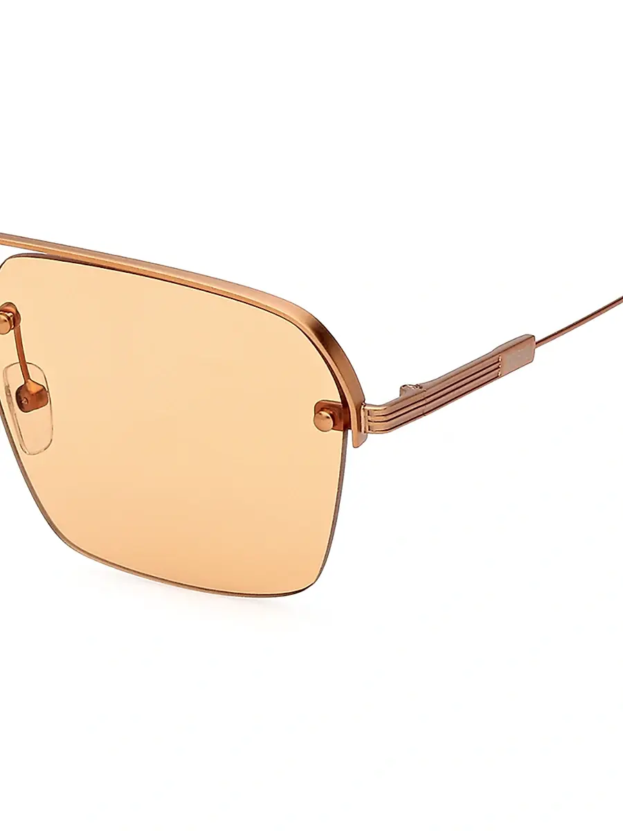 Zegna Men's 57MM Plastic Aviator Sunglasses | Thumbnail 3