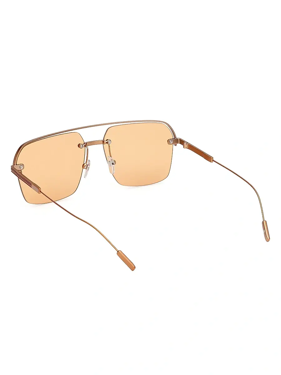 Zegna Men's 57MM Plastic Aviator Sunglasses | Thumbnail 5